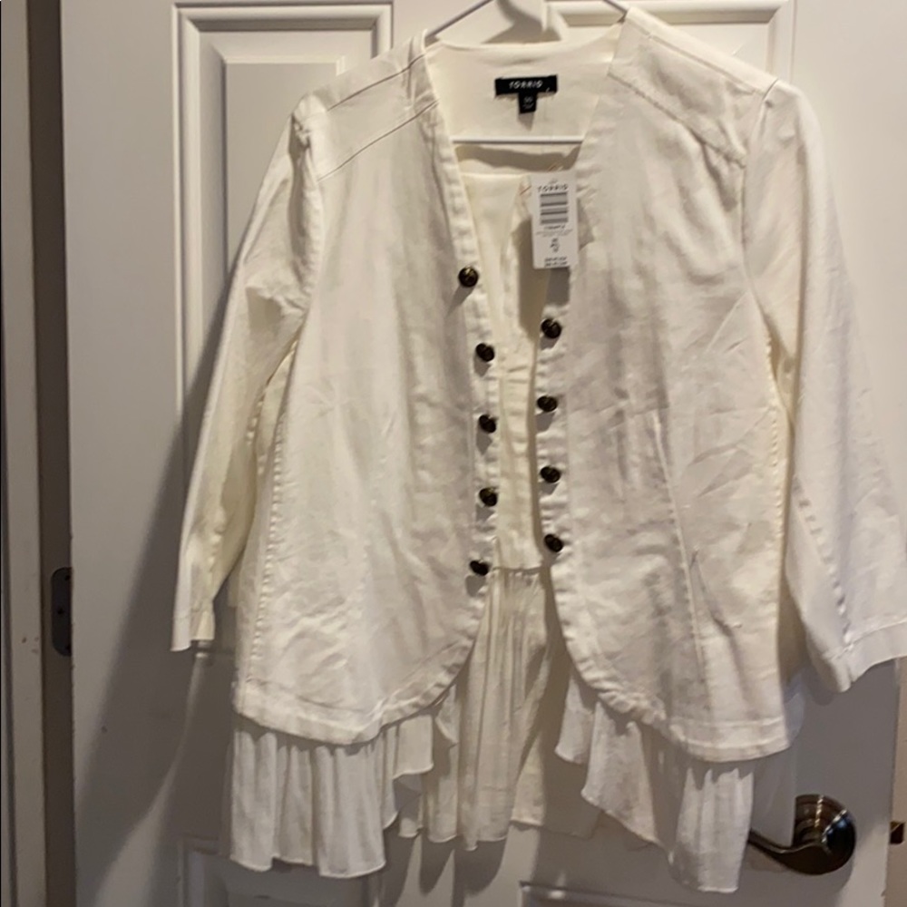 Torrid white Military jacket